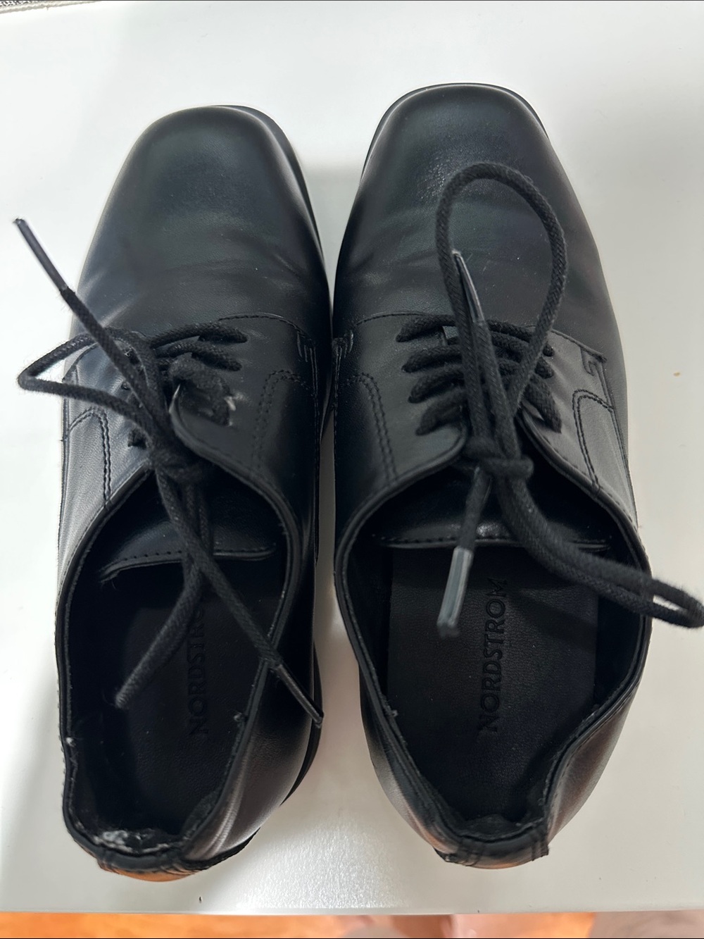 Boys Black Leather Lace-Up Derby Shoes size 13c Nordstrom - Picture 4 of 6